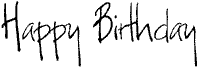 Größe H - Happy Birthday 3 x 8 cm